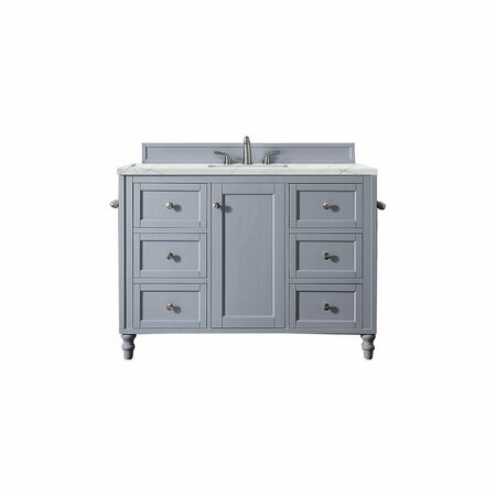 JAMES MARTIN VANITIES Copper Cove Encore 48in Single Vanity, Silver Gray w/ 3 CM Ethereal Noctis Quartz Top 301-V48-SL-3ENC